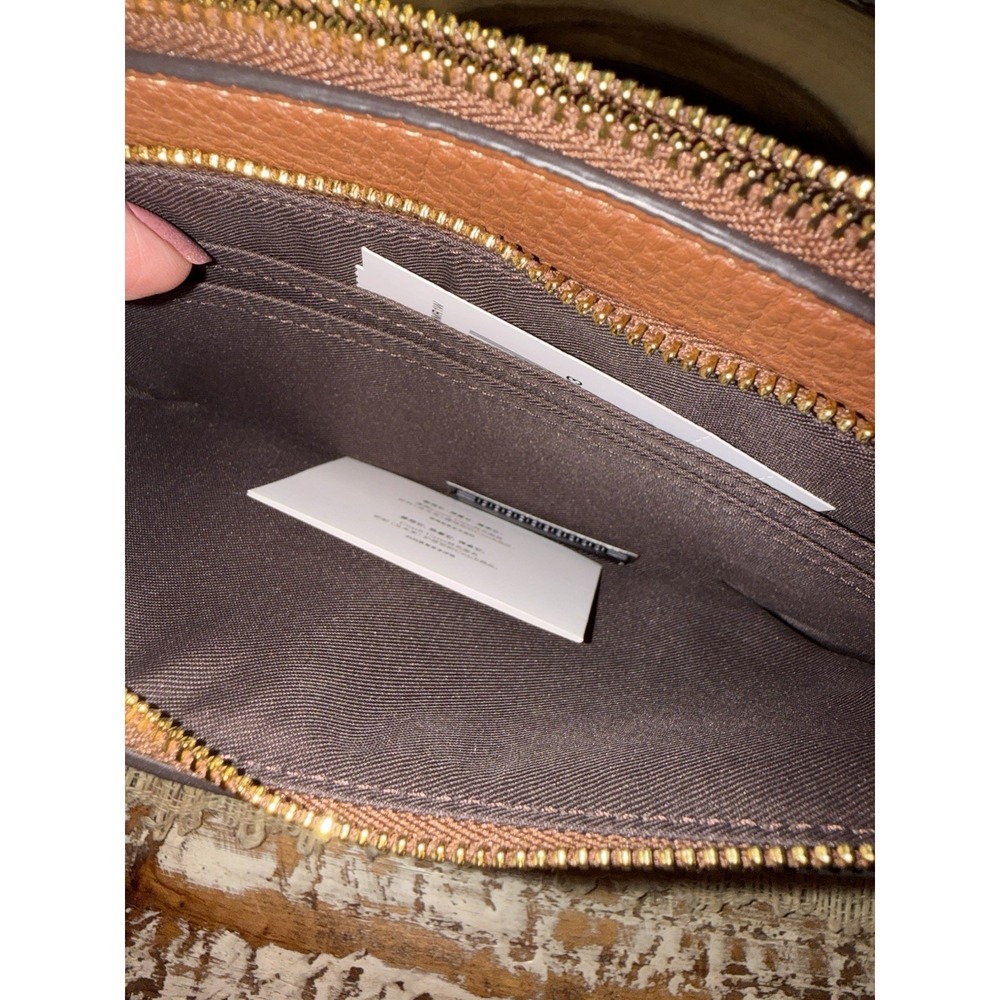 COACH Womens Double Zip Wallet In Pebble Leather (IM Redwood) New With Tags - Picture 7 of 10